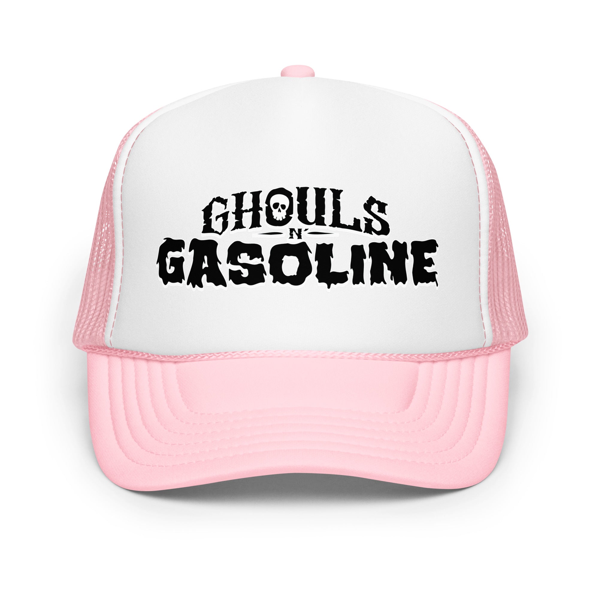 Ghouls n' Gasoline Foam Trucker Hat - White / Pink