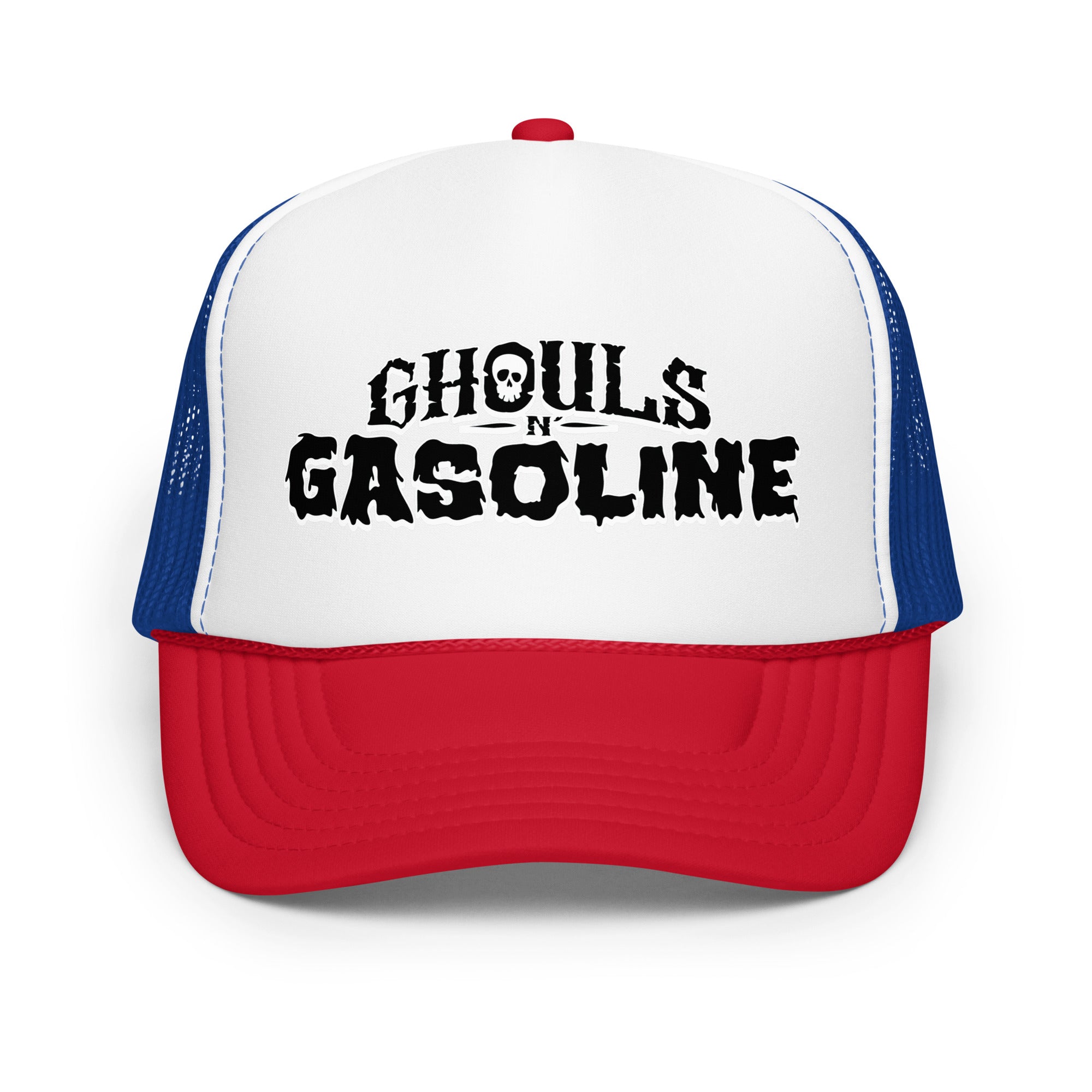 Ghouls n' Gasoline Foam Trucker Hat - Red, White & Blue