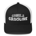 Ghouls n' Gasoline Embroidered Trucker Hat - Black & White with White GnG Logo