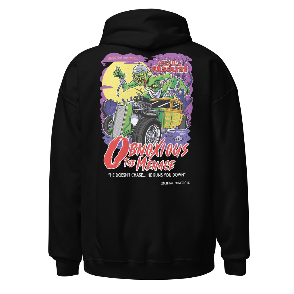Obnoxious the Menace: '32 Chevy Coupe - Unisex Hoodie - Ghouls n' Gasoline - Back View