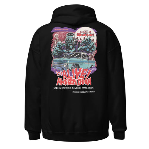 Awoken Doom: '64 Pro Street C10 Chevy - Unisex Hoodie - Ghouls n' Gasoline - Back View