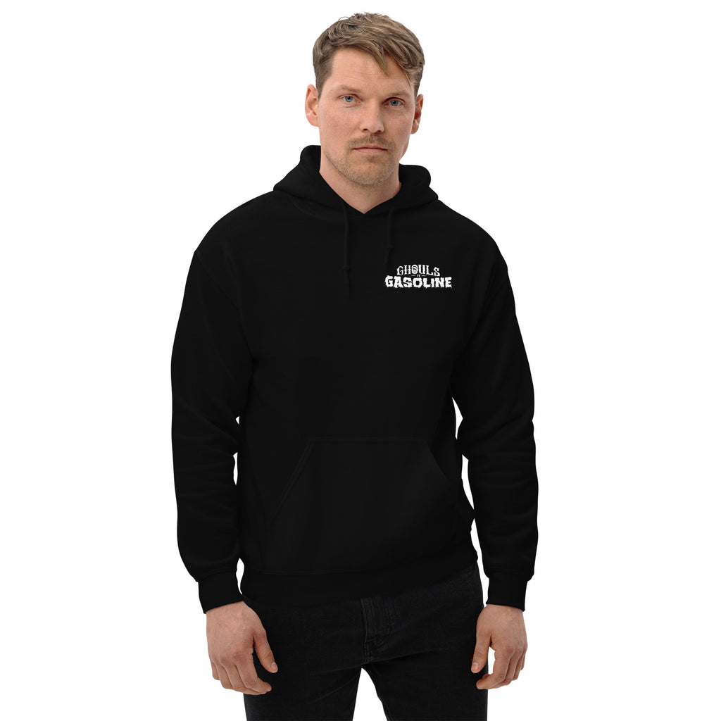 Howling Beast: '41 Buick Super Eight - Unisex Hoodie - Ghouls n' Gasoline - Male Model - Front View