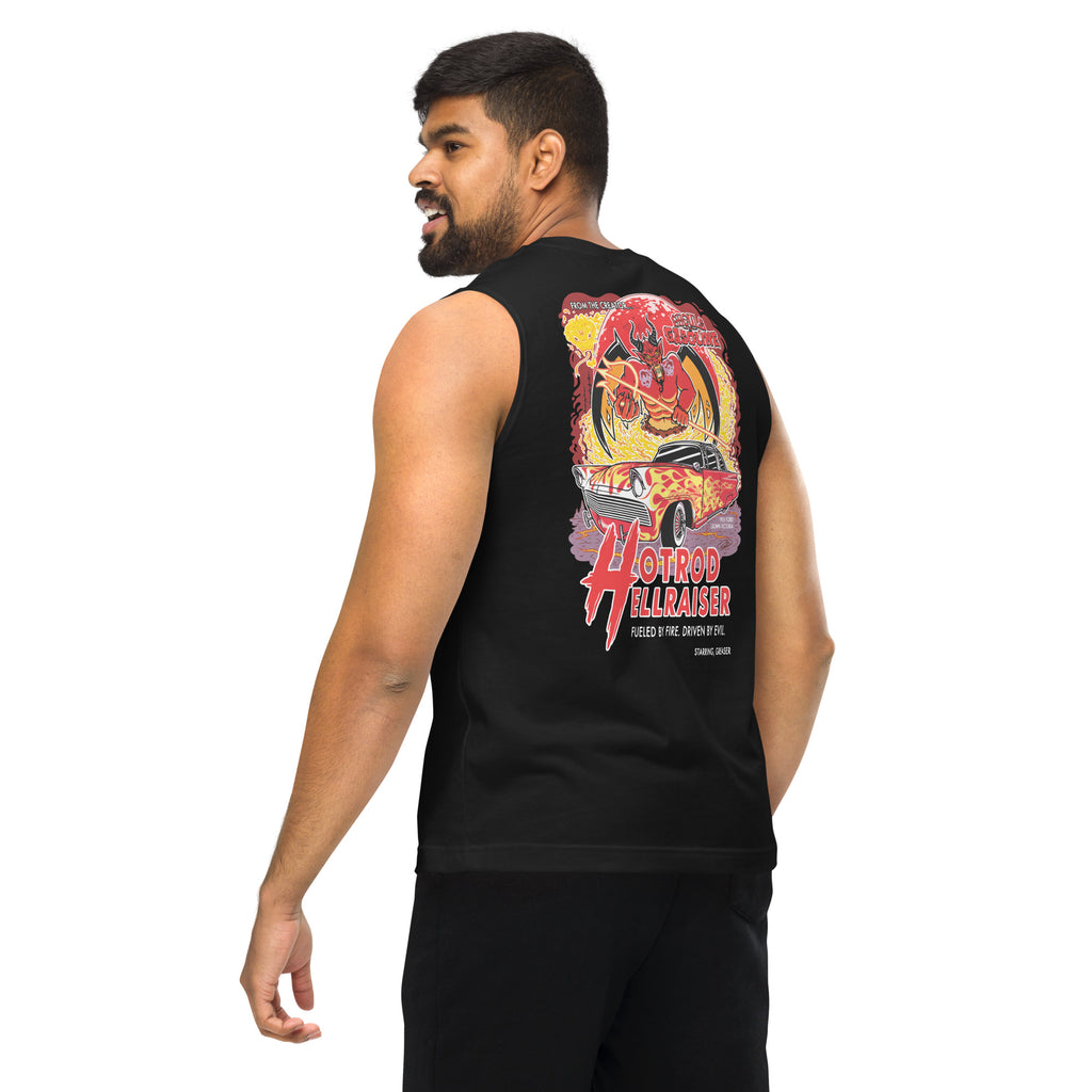 Hotrod Hellraiser: '55 Ford Crown Vic: Muscle Tank - Ghouls n' Gasoline - Male Model - Back View