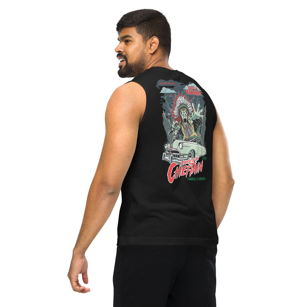 Chief of Terror: '52 Pontiac Chieftain: Muscle Tank - Ghouls n' Gasoline - Male Model - Back View