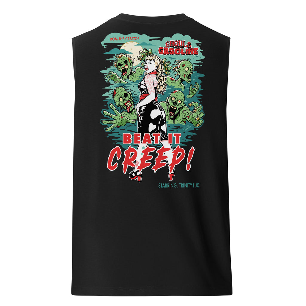 Beat It Creep: Pinup Zombie: Muscle Tank - Ghouls n' Gasoline - Back View