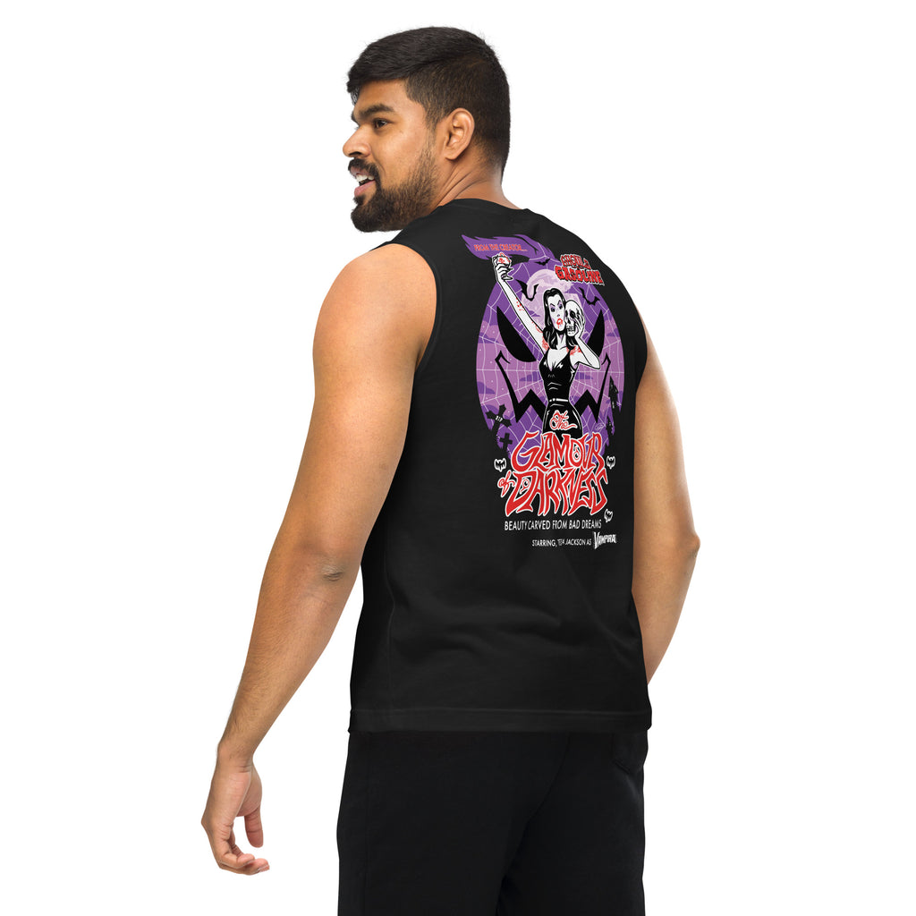 Vampira: Glam of Darkness: Special Edition - Muscle Tank Top - Ghouls n' Gasoline - Male Model - Back View