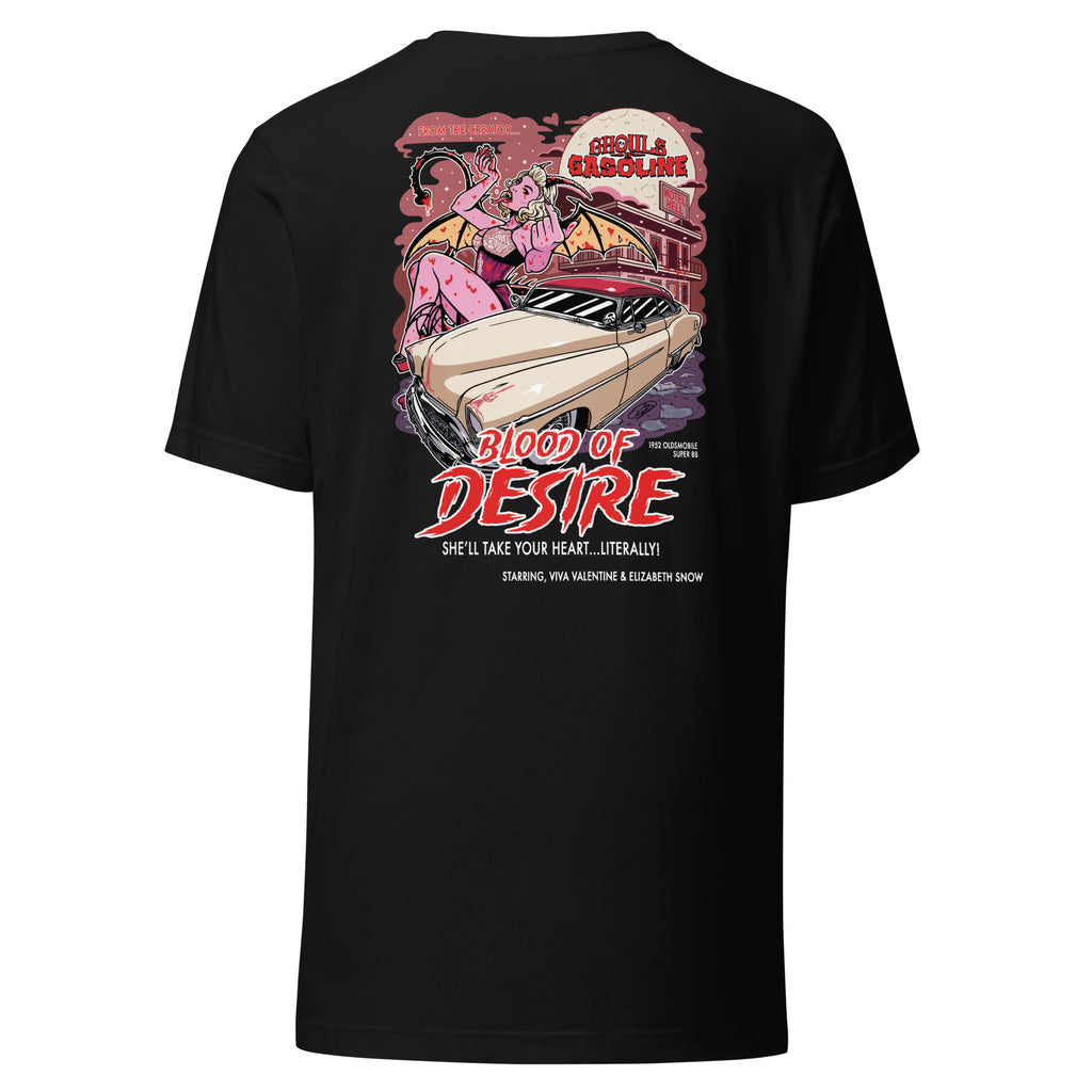Blood of Desire: '52 Oldsmobile Super 88 - Unisex T-Shirt - Ghouls n' Gasoline - Back View