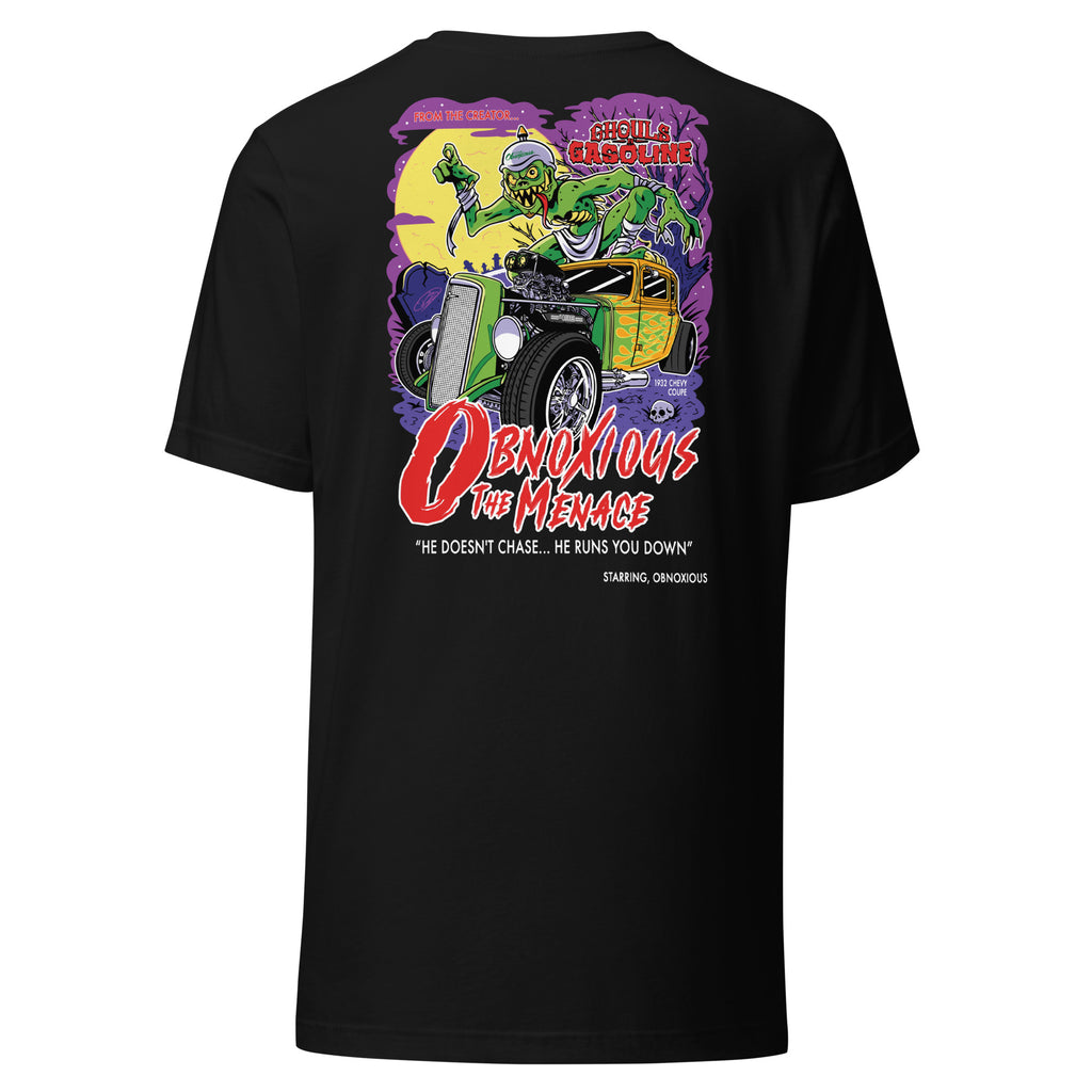Obnoxious the Menace: '32 Chevy Coupe - Unisex T-Shirt - Ghouls n' Gasoline - Back View