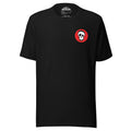 Ghouls n' Gasoline Skull Unisex T-Shirt: Black / Red - Front Design