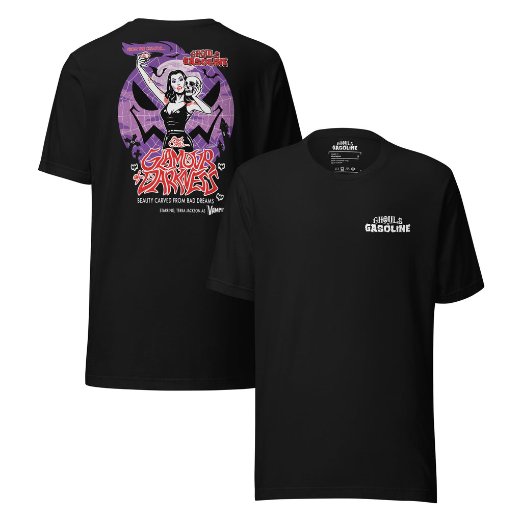 Vampira: Glam of Darkness: Special Edition - Unisex Tee - Ghouls n' Gasoline - Front & Back View