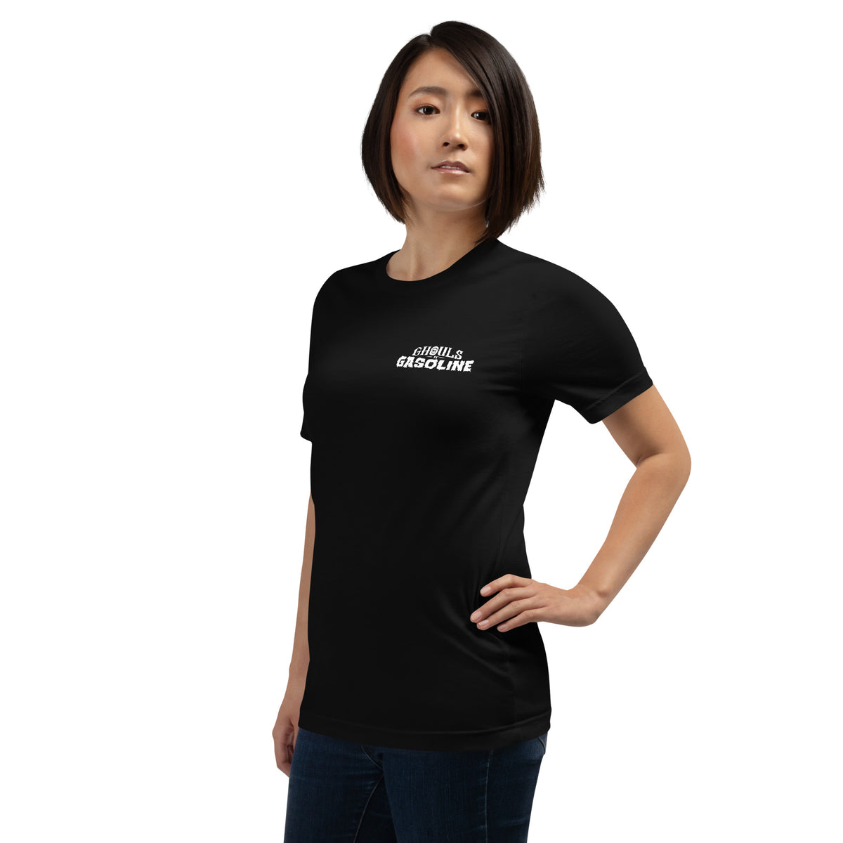 Howling Beast: '41 Buick Super Eight - Unisex T-Shirt - Ghouls n' Gasoline - Female Model - Front View