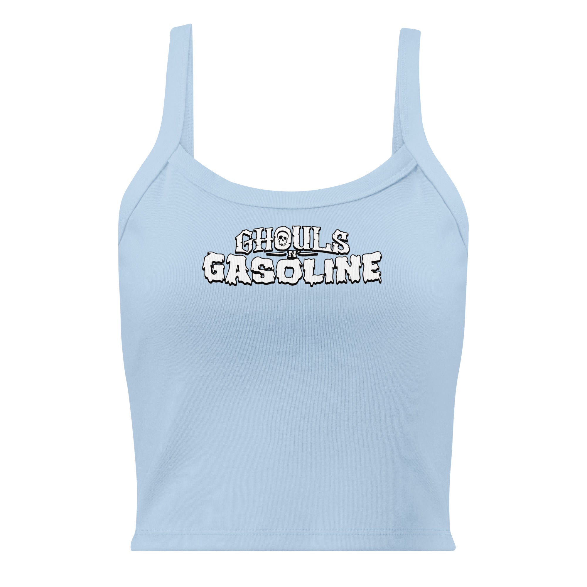 Classic Ghouls n' Gasoline Women’s Tank Top - Baby Blue Tank with White Logo