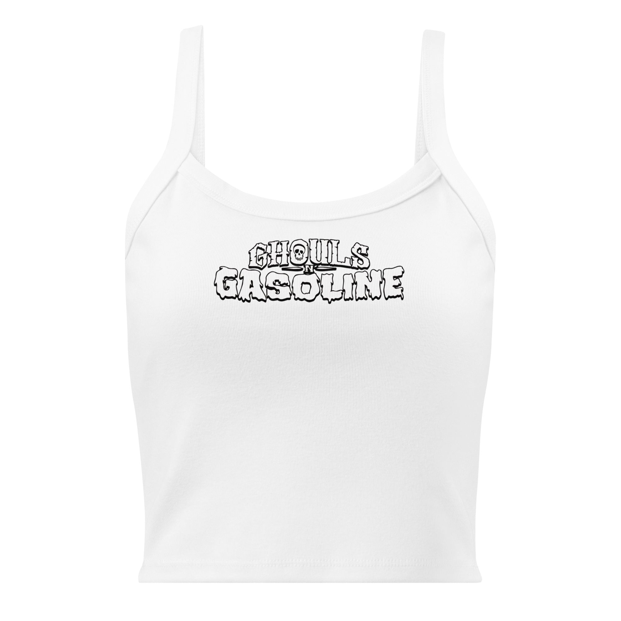 Classic Ghouls n' Gasoline Women’s Tank Top - White Tank with White Logo