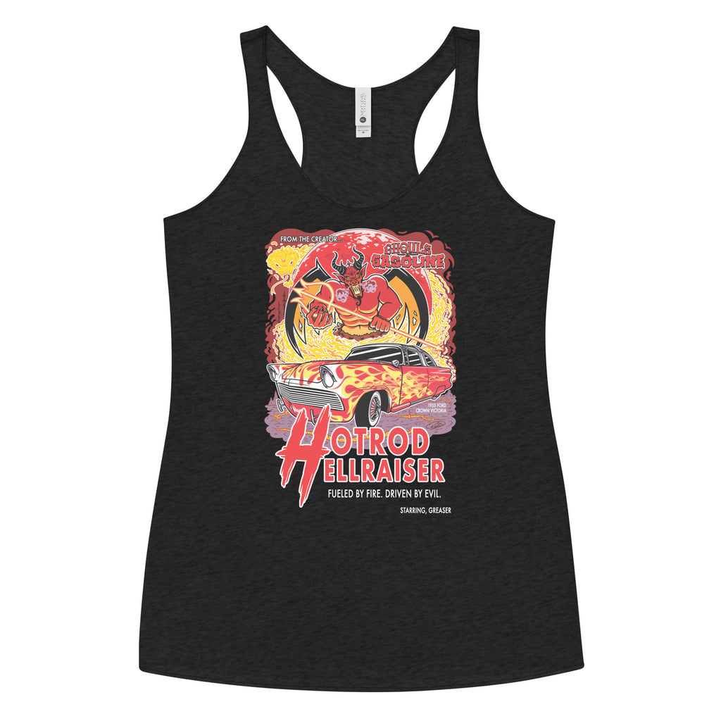Hotrod Hellraiser: '55 Ford Crown Vic - Women's Razorback Tank Top - Ghouls n' Gasoline - Front View