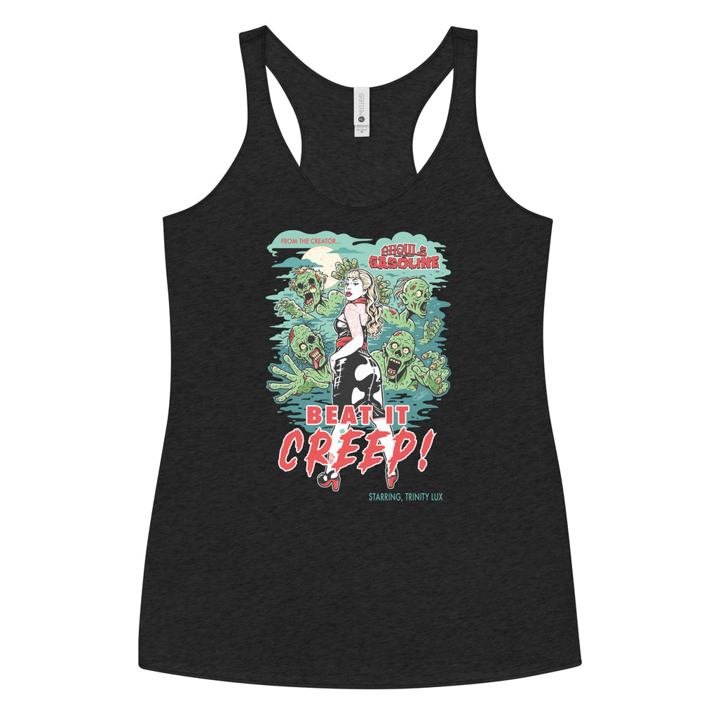 Beat It Creep: Pinup Zombie - Women's Razorback Tank Top - Ghouls n' Gasoline - Front View